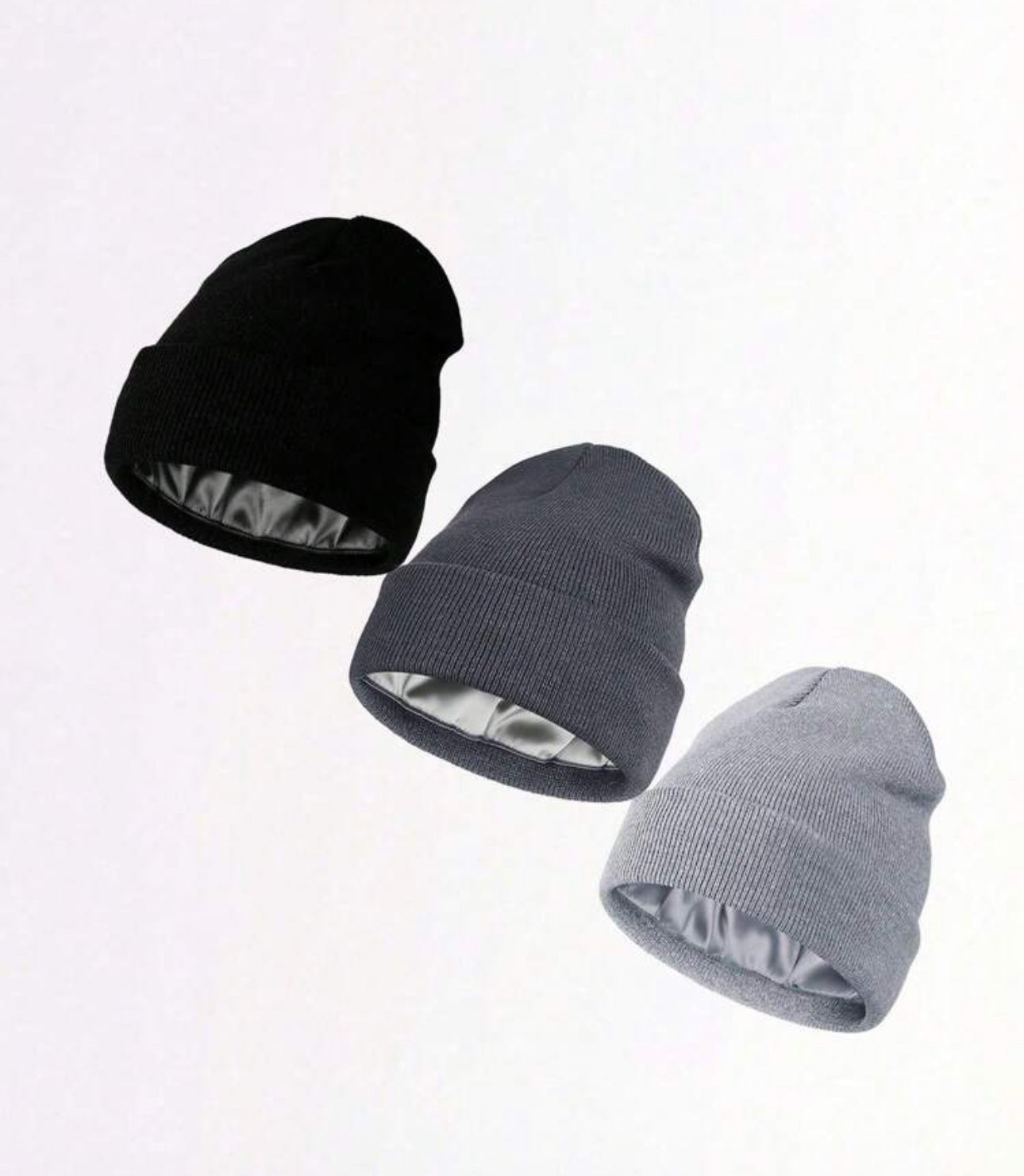 Black Satin Beanie
